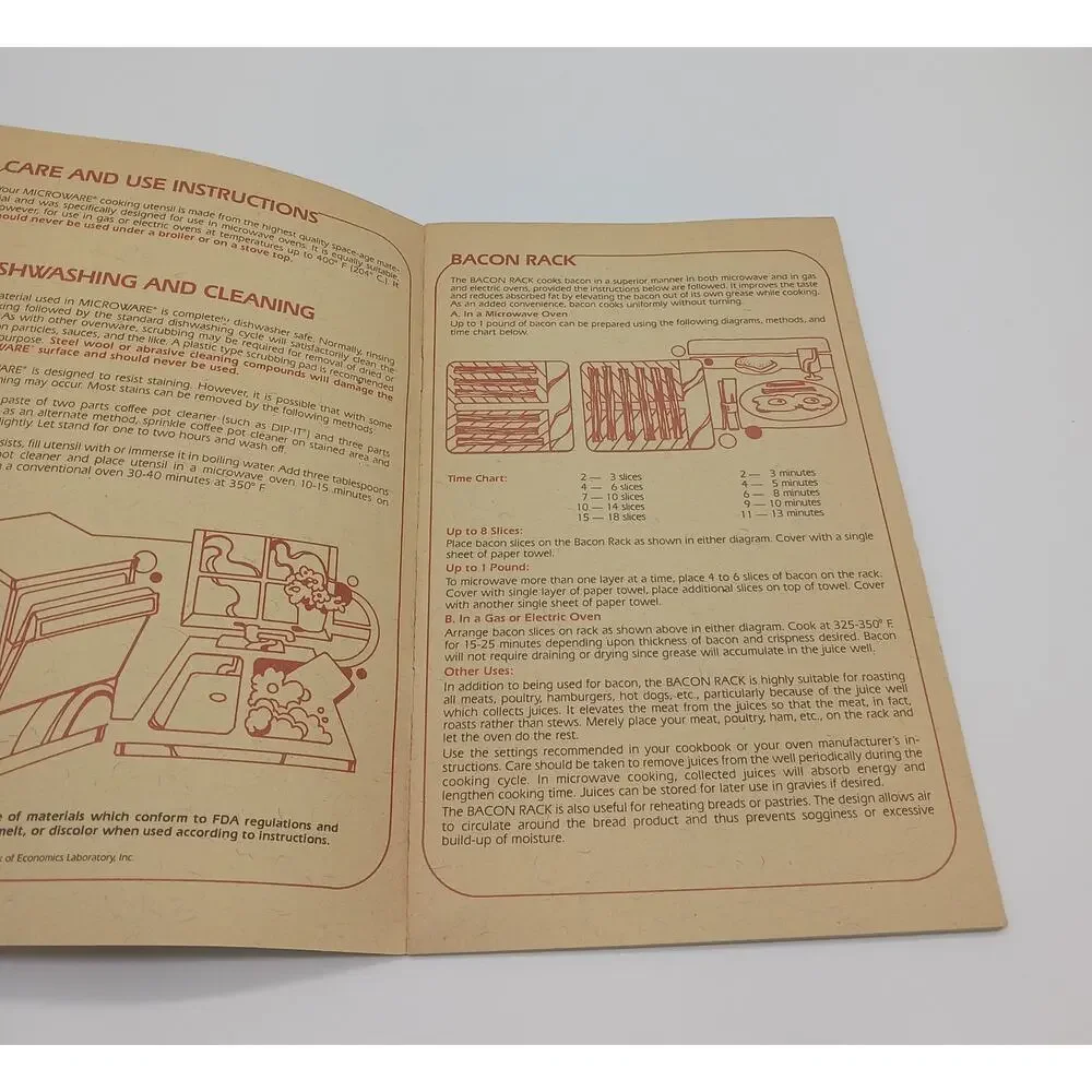 Booklet Microware Instructions & Recipes From Anchor Hocking Microwave Cooking